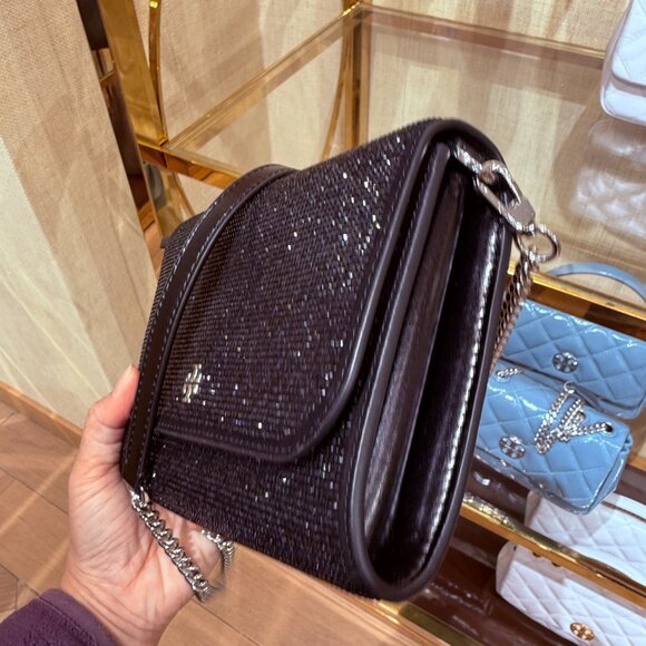 Tory Burch Emerson Chain Wallet 170159 Black $475 - Picture 3 of 8